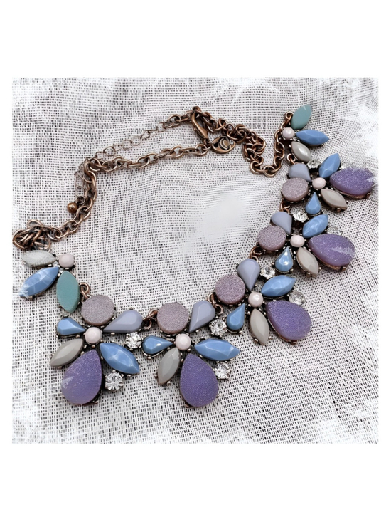 Jewelry - J Crew Statement Necklace. Charming Pastel Colors and Texture Stones 16”,2”